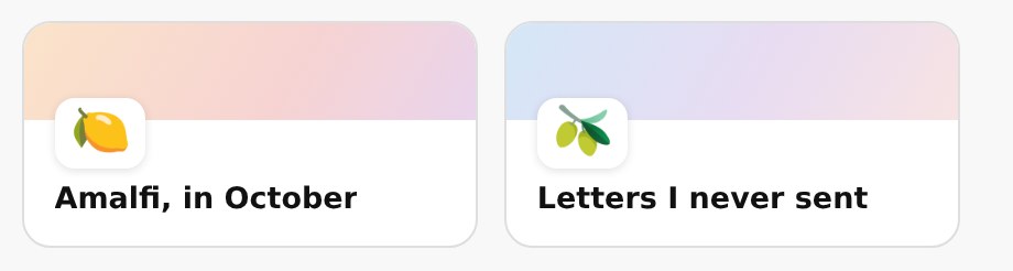 Two favourite pages with soft gradient covers